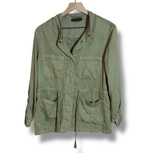 SANCTUARY Lightweight Army Green Cinch-Waist Oversized Utility Jacket
